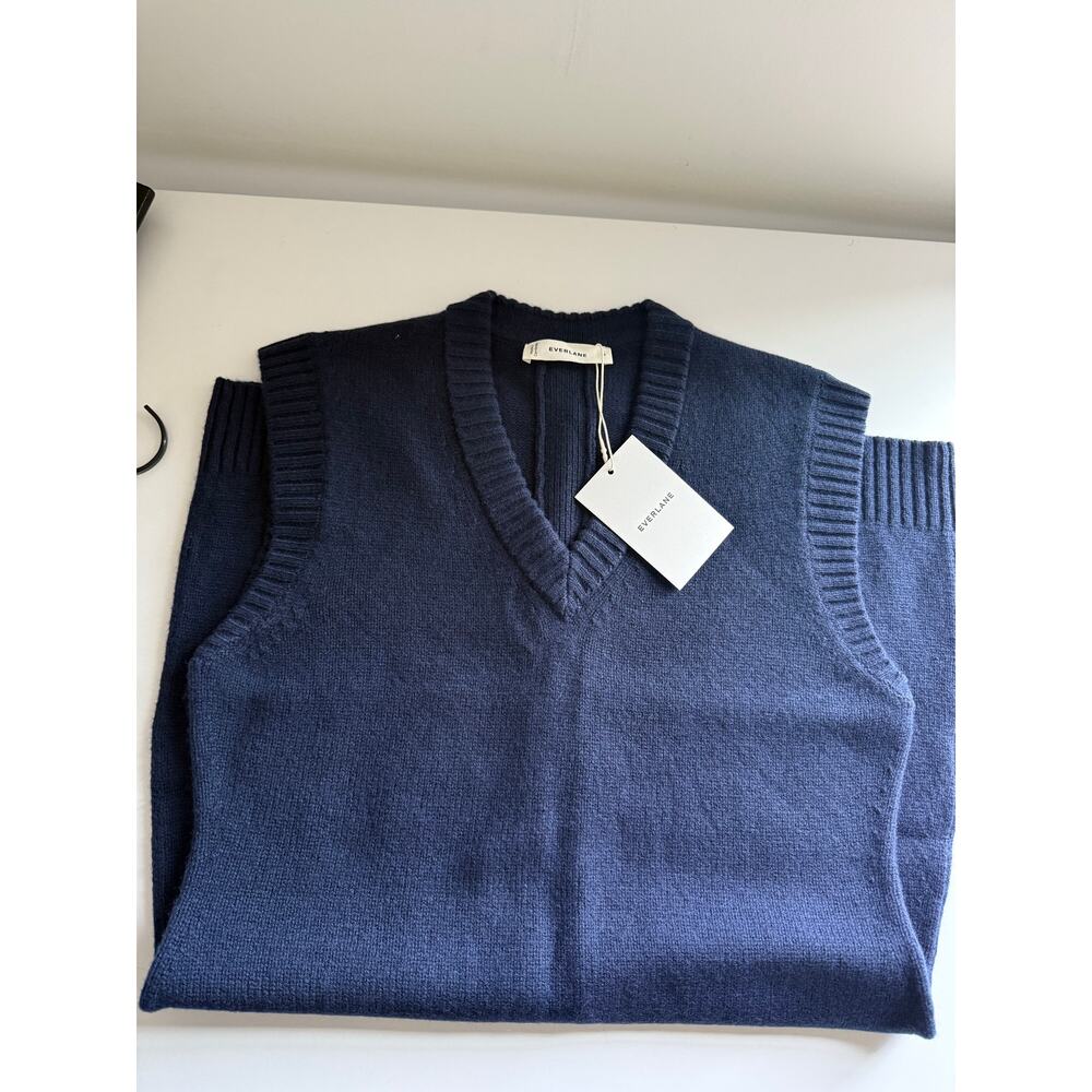 $198 New Everlane Sweater Mini Dress in Luxe Merino - Navy - Medium - Picture 11 of 12